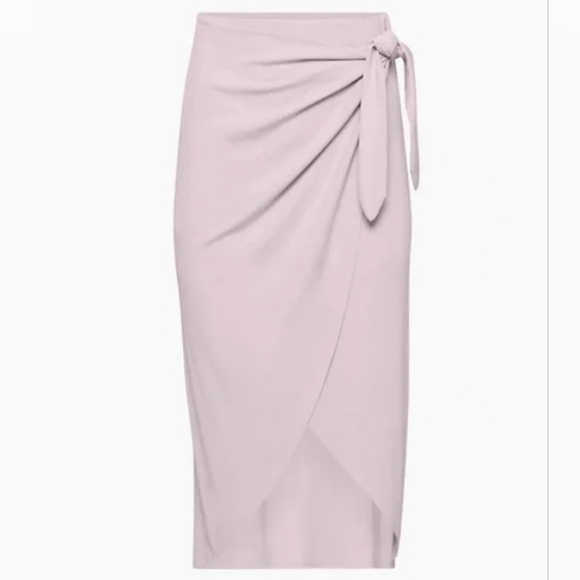 Aritzia Dresses & Skirts - Aritzia Wilfred Saturn Jersey Wrap Midi Length Skirt in Cloudy Lilac